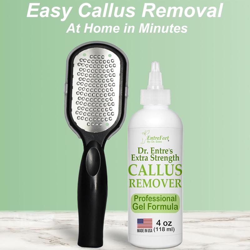 Callus Remover Gel & Foot File: Extra Strength Callus Remover for Feet, Foot Callus Remover Care, Pedicure Tools Supplies, Spa Kit, Dead Skin Scrubber, 4 oz