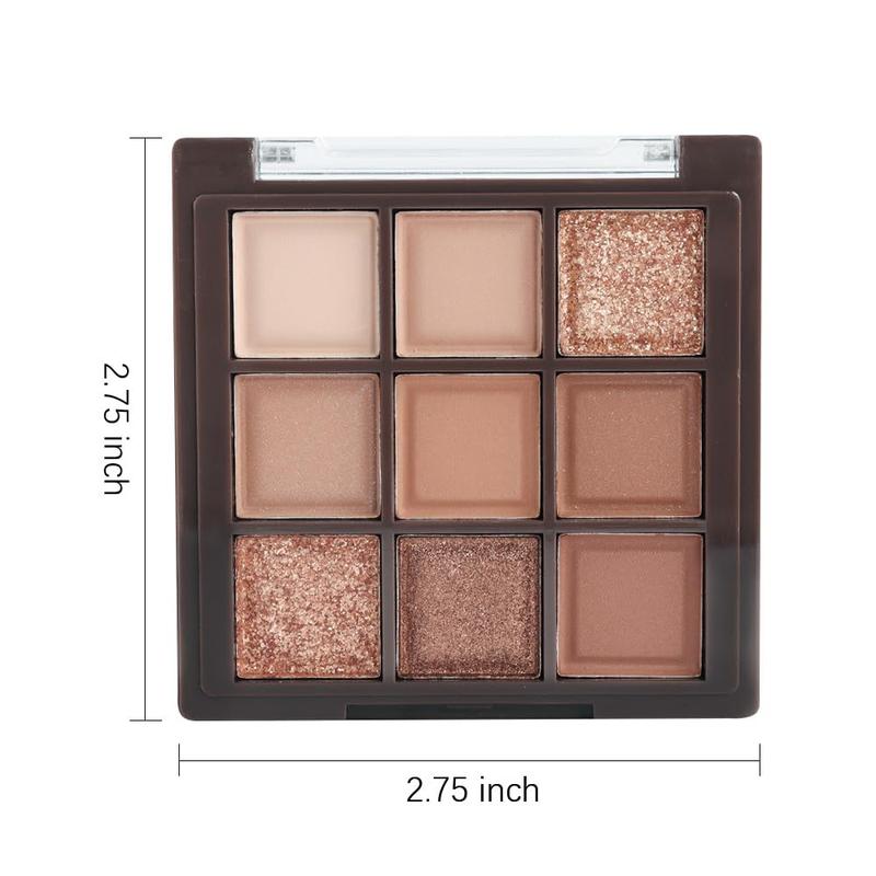 Neutral Brown Eye Shadow palette- Rose Gold Dark Brown Eyeshadow Palette Colorful 9 Colors, Matte Shimmer Highly Pigmented Nude Eyeshadow Palette Makeup Naturing-Looking Long Lasting