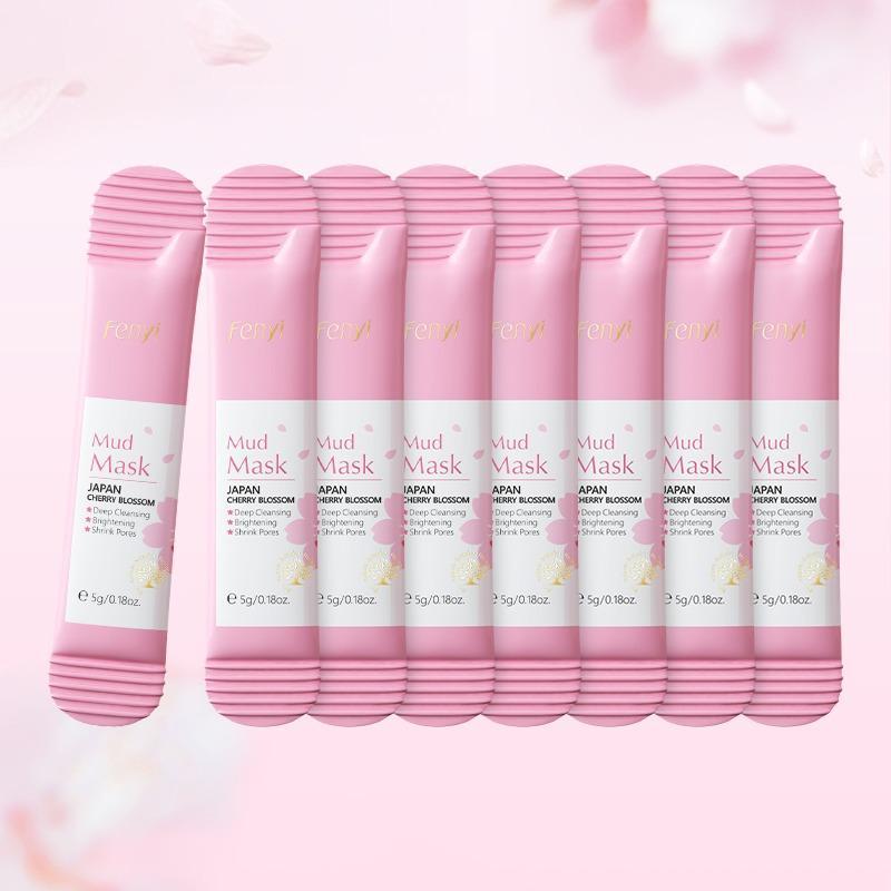 Cherry Blossom Hydrating Sleeping Gel Mask Individual Packet Packaging, Comfort Facial Gel Pores Cleaning Mud Mask, Summer Skin Care Products, Girls Skincare Products