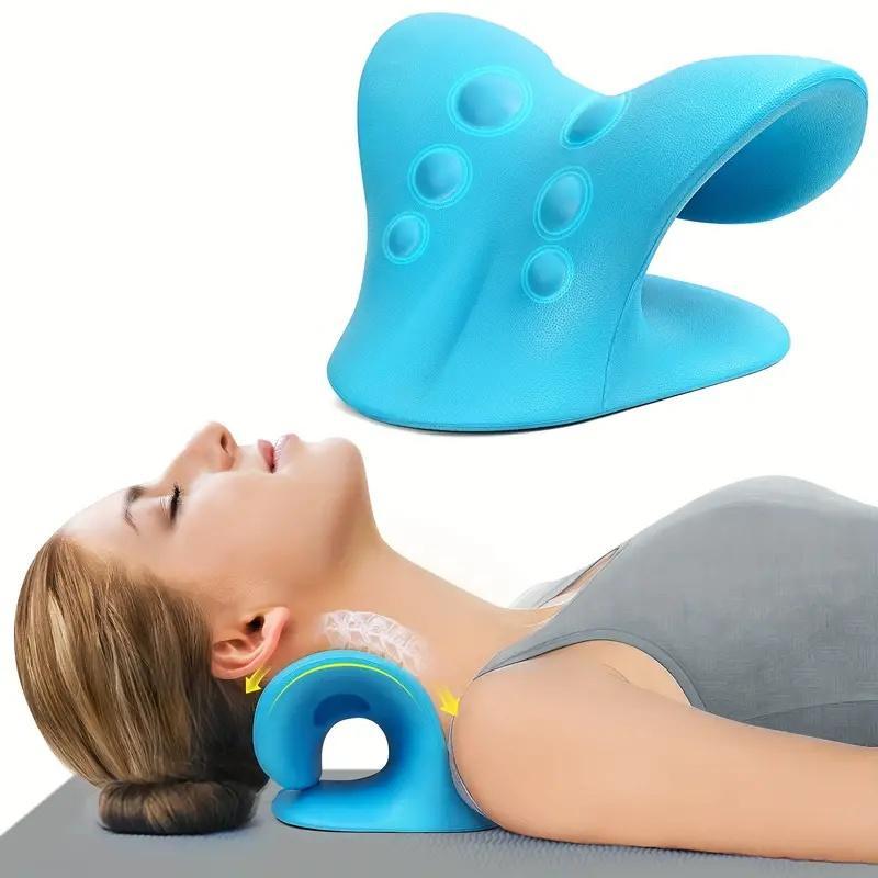 Neck & Shoulder Relaxer, 1 Count C-shaped Cervical Traction Tool, Chiropractic Pillow, Manual Neck Massager