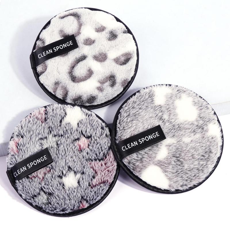 3pcs Round Makeup Remover Puff, Double Sided Makeup Remover Pad, Fluffy Face Washing & Skin Cleansing Tool, Washable Makeup Removal Cloth, Facial Cleansing Tool, Hygiene Products, Christmas Gift