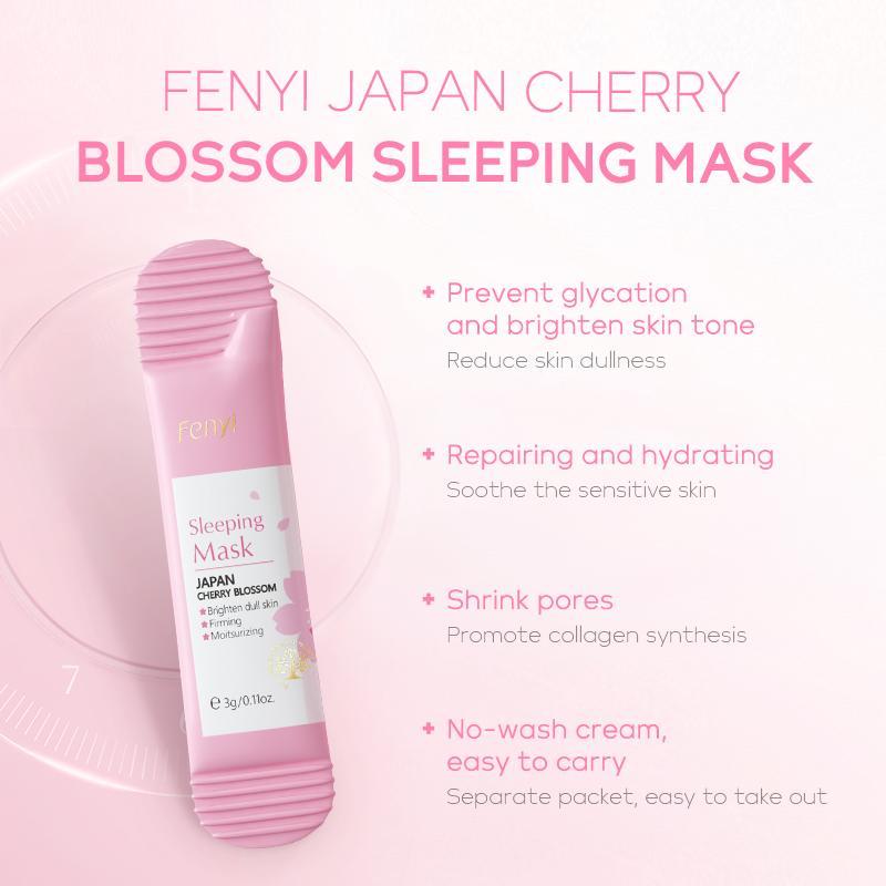 Cherry Blossom Hydrating Sleeping Gel Mask Individual Packet Packaging, Comfort Facial Gel Pores Cleaning Mud Mask, Summer Skin Care Products, Girls Skincare Products