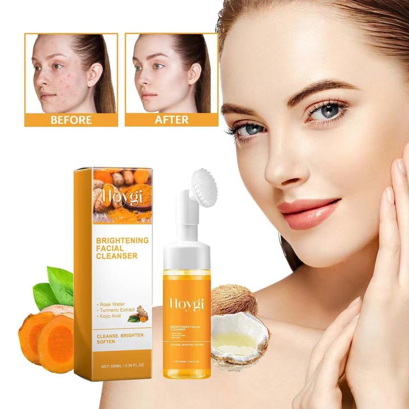 Hoygi Turmeric Cleanser deeply cleans facial skin, lightens acne marks, moisturizes and brightens skin