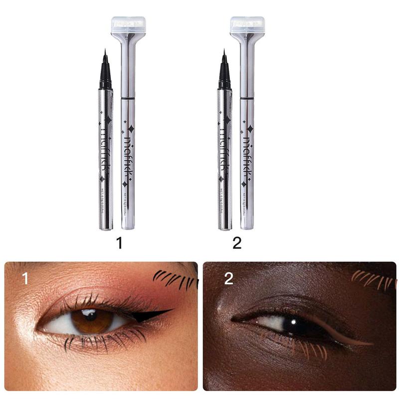 2 in 1 Eyeliner & Eyeliner Stamp, 1 Box Waterproof Long Lasting Liquid Eyeliner Pen & Eyeliner Stamp, Professional Eye Makeup Tool for Women