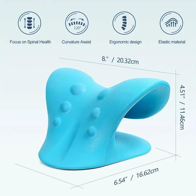 Neck & Shoulder Relaxer, 1 Count C-shaped Cervical Traction Tool, Chiropractic Pillow, Manual Neck Massager