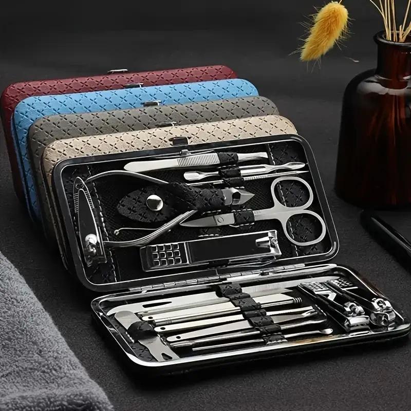 Professional Nail Clipper Set with Storage Case, 19pcs set Portable Manicure Tool Set, Cuticle Nippers and Cutter Kit, Grooming Kit for Travel