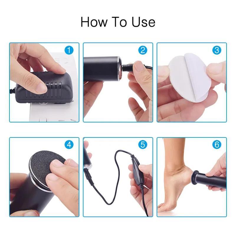 Electric Callus Remover, Foot File Grinder Tool with Speed Controller and 60pcs Replacement Sandpaper Disk for Men Women Dead Dry Crack Skin Calluses