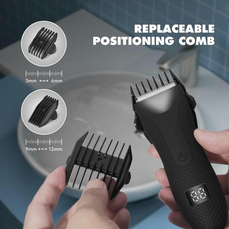 Electric Hair Trimmer, Comfort Rechargeable Hair Clipper, Body Trimmer for Men Waterproof Hair Trimmer Shaving Tool, Body Hair Trimmer Barber Equipment, Electric  Shaver Trimmer  for Men