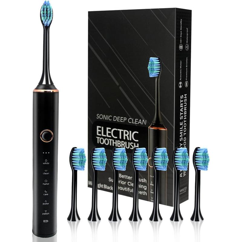 Sonic Electric Toothbrushes for Adults, 8 Brush Heads Electric Toothbrush with 37000 VPM Deep Clean 6 Modes 18 Gear, Rechargeable Toothbrushes Fast Charge 4 Hours Last 50 Days