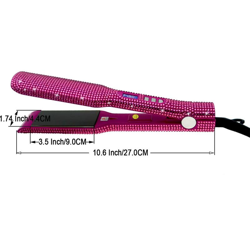 Rhinestone Decorated Hair Straightener, Professional Salon Hair Straightener, Titanium Flat Iron, Silk Press, Hair Styling Tool