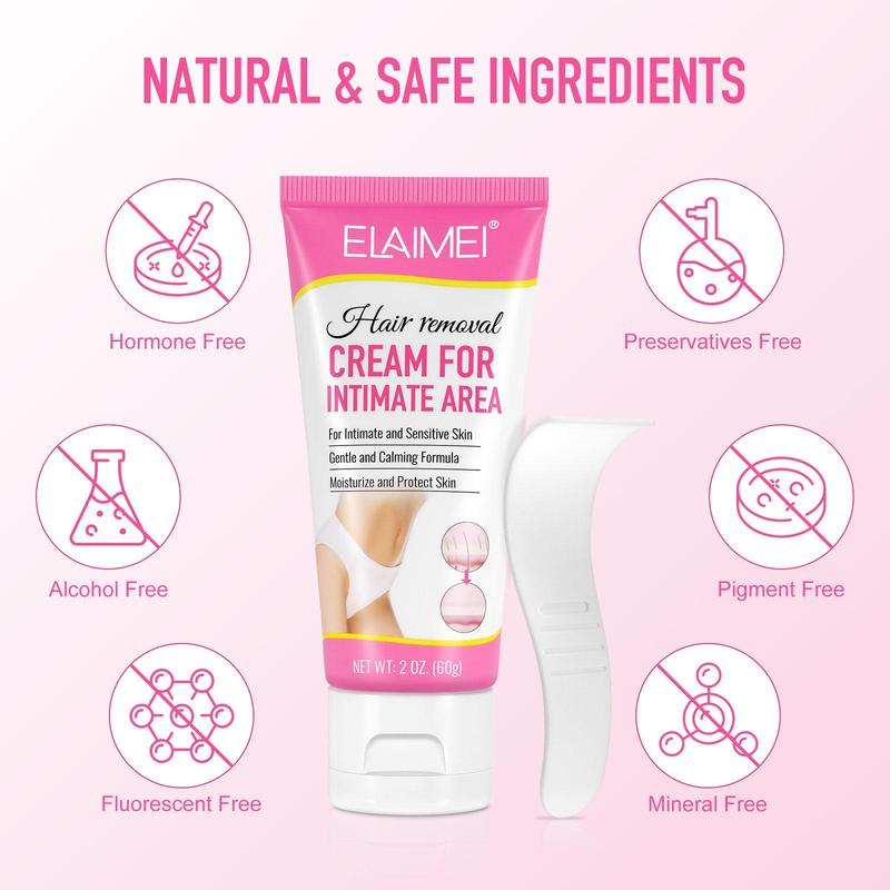 Hair Removal Cream with Scraper, 1 Box Intimate Hair Removal Cream for Women, Gentle Hair Removal Lotion for Bikini Area, Legs, Underarms, Body Care Product