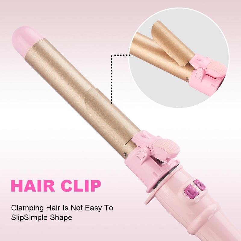 Automatic Rotating Hair Curler, Electric Heated Hair Curling Iron with LCD Display, Portable Hair Styling Tool for Home & Salon Use