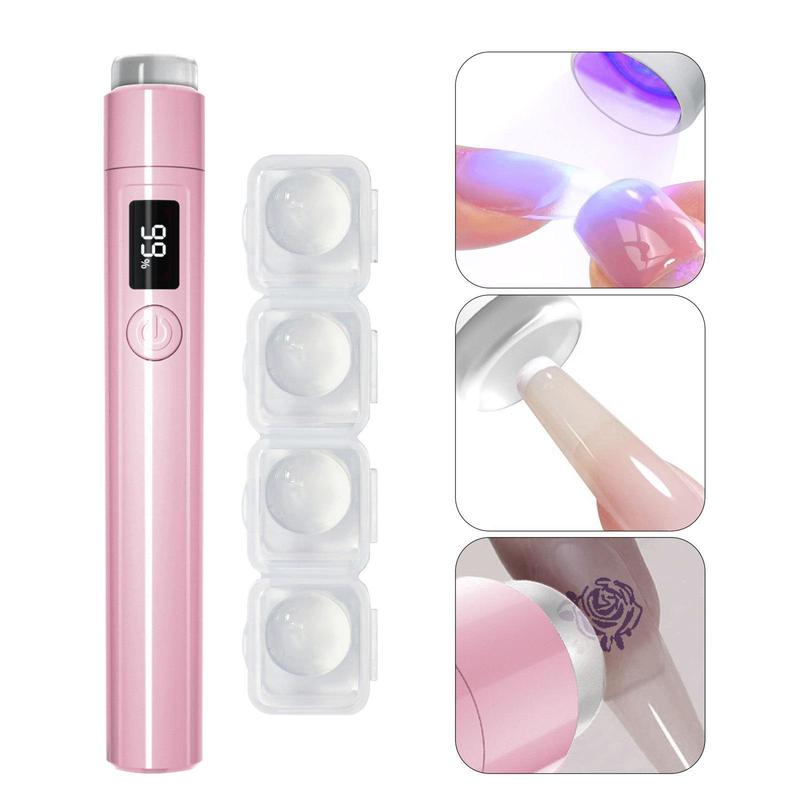 Portable Nail Art Lamp with Holder, 1 Set Rechargeable 360 Degree Rotating Nail Polish Curing Lamp, Nail Tools for Home and Salon Use