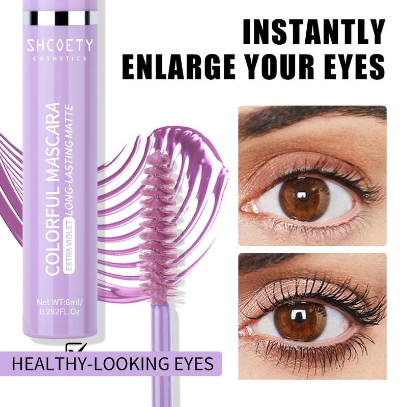 Long Lasting Mascara, 1 Count Natural Curl Colored Mascara for Eyelashes Lengthening Volumizing Defining, Professional Eye Makeup Products