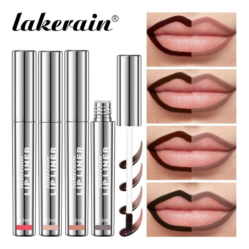 Long Lasting Lip Liner, 4 Counts set Waterproof Lip Liner, Easy To Apply, Matte Lipstick, Makeup Accessories for Girls and Women