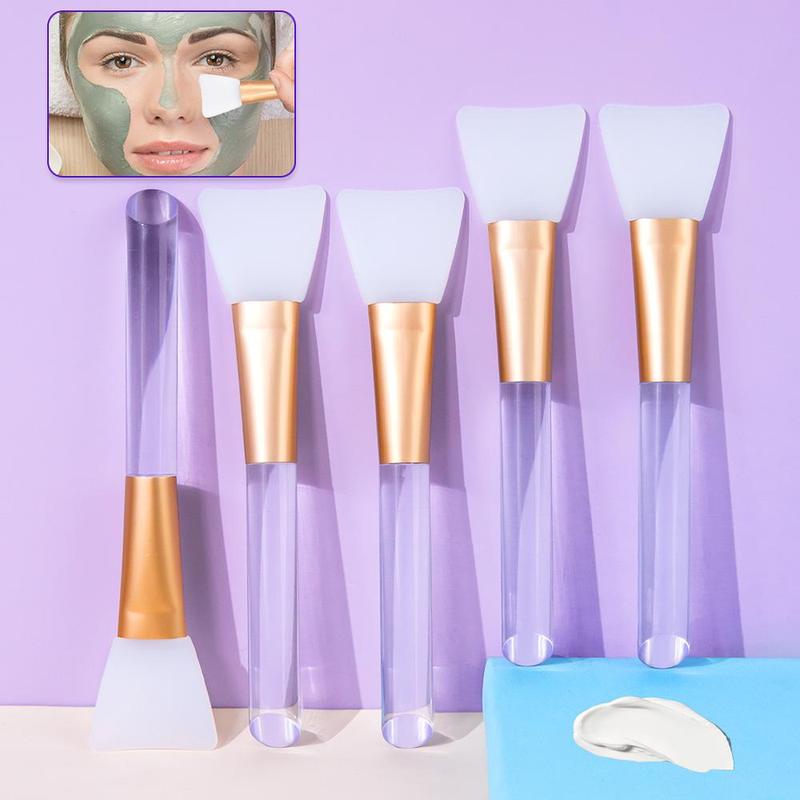 Silicone Mask Brush, 5 Counts set Mini Spatula Shaped Makeup Brush, Facial Mask Brush, Professional Makeup Tool For Women