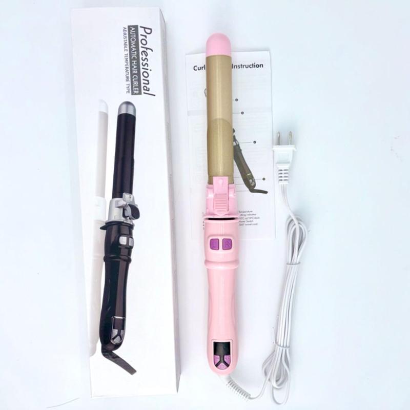 Automatic Rotating Hair Curler, Electric Heated Hair Curling Iron with LCD Display, Portable Hair Styling Tool for Home & Salon Use