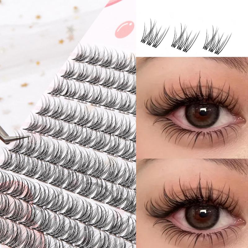 Natural Look Eyelashes Extensions, 1 Box Reusable Self Grafting Curl Eyelashes, Eye Makeup Enhancement False Eyelashes for Women & Girls, Christmas Gift