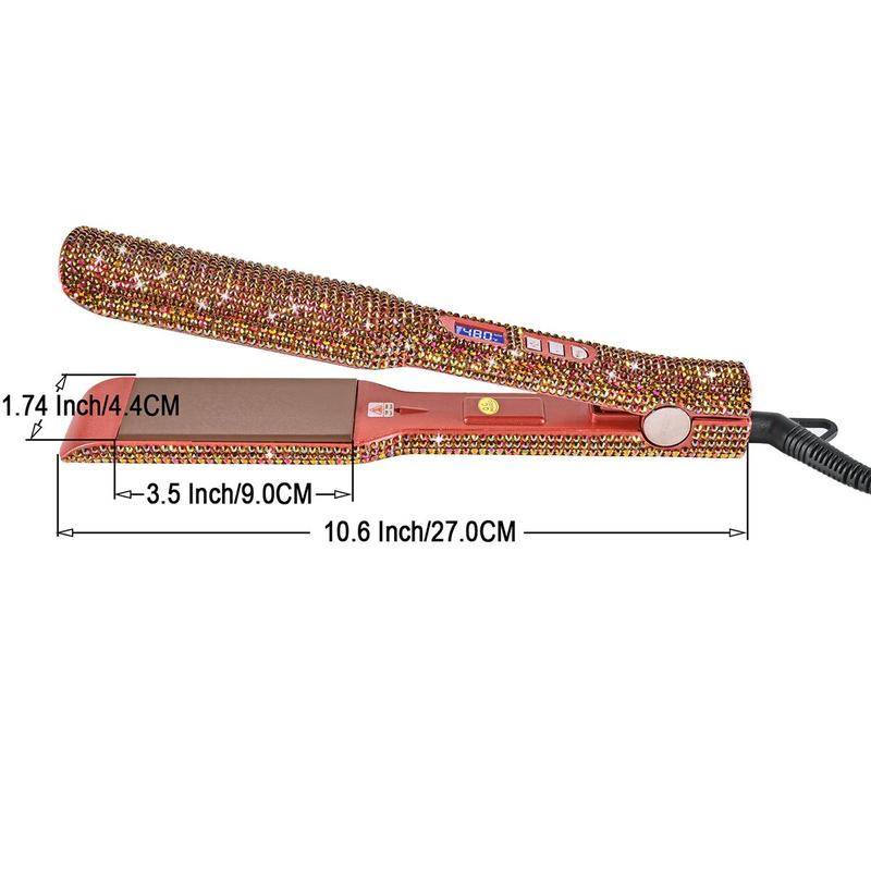 Rhinestone Decorated Hair Straightener, Professional Salon Hair Straightener, Titanium Flat Iron, Silk Press, Hair Styling Tool