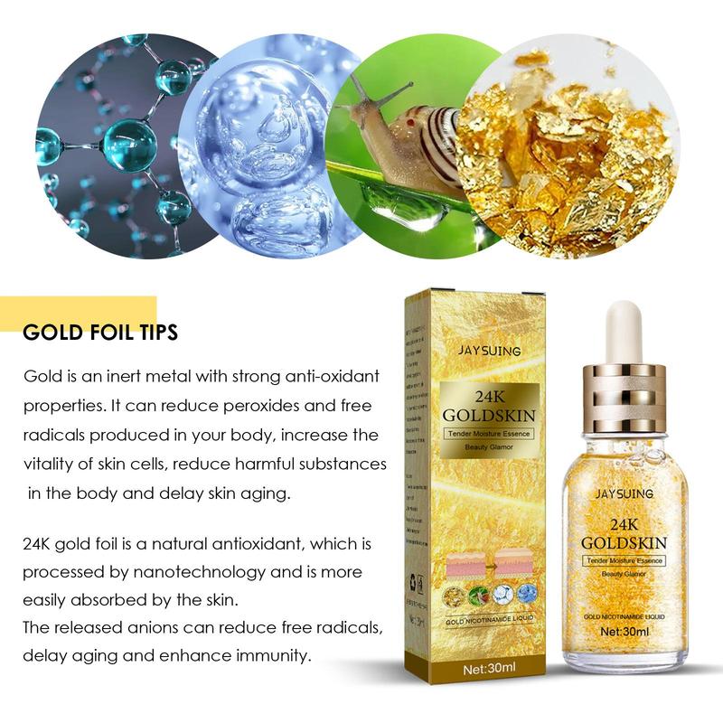 24k Gold Collagen Lifting Serum, Moisturizing Facial Essence, Hydrating Facial Serum, Face Essence for Women & Men