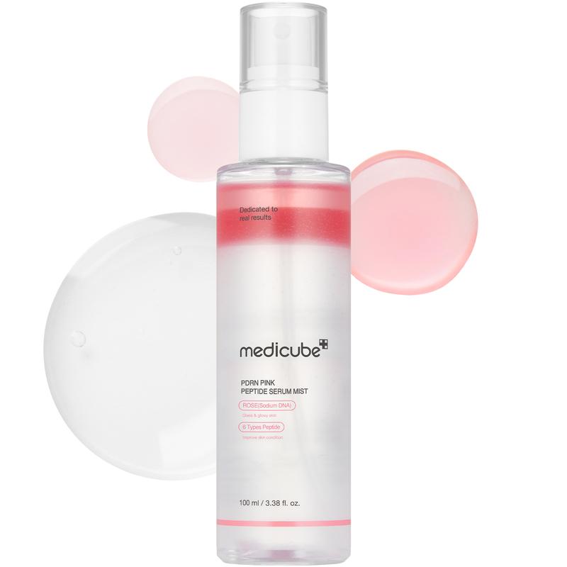 [Medicube Official] PDRN Pink Peptide Serum MistㅣPink Glass Glow Serum MistㅣHydrating, Moisturizing, Soothing, Uneven Skin Tone Moisturizer Radiant