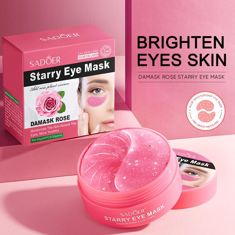 1 Box 2 Boxes, Rose Starry Sky Eye Mask, 60pcs 30Pairs Per Box, Moisturizing And Firming Eye Skin