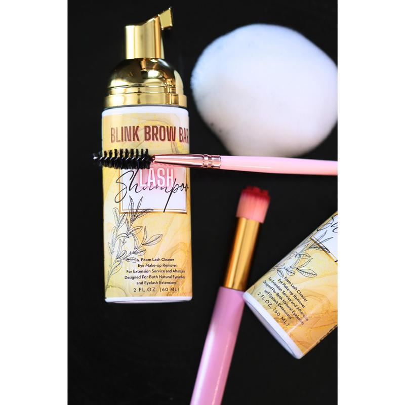 Eyelash Shampoo and Brush Set by Blink Brow Bar - Keep Your Lashes Healthy and Strong with Daily Use Cleansing Makeup