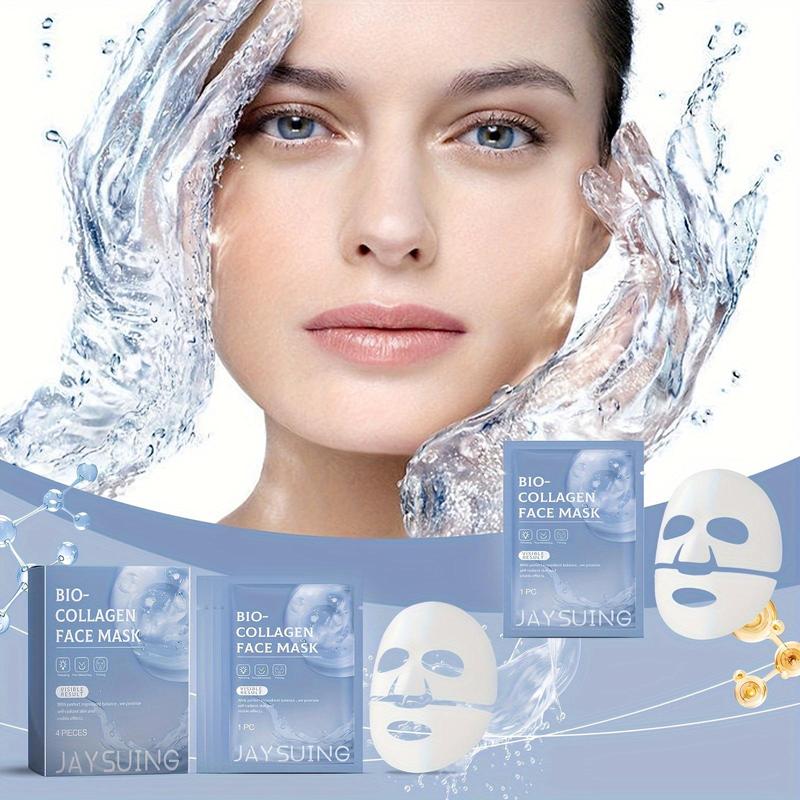 Collagen Moisturizing Face Mask, 4 Counts box Skin Firming Face Care Mask, Hydrating Face Skin Care Product for Women & Men