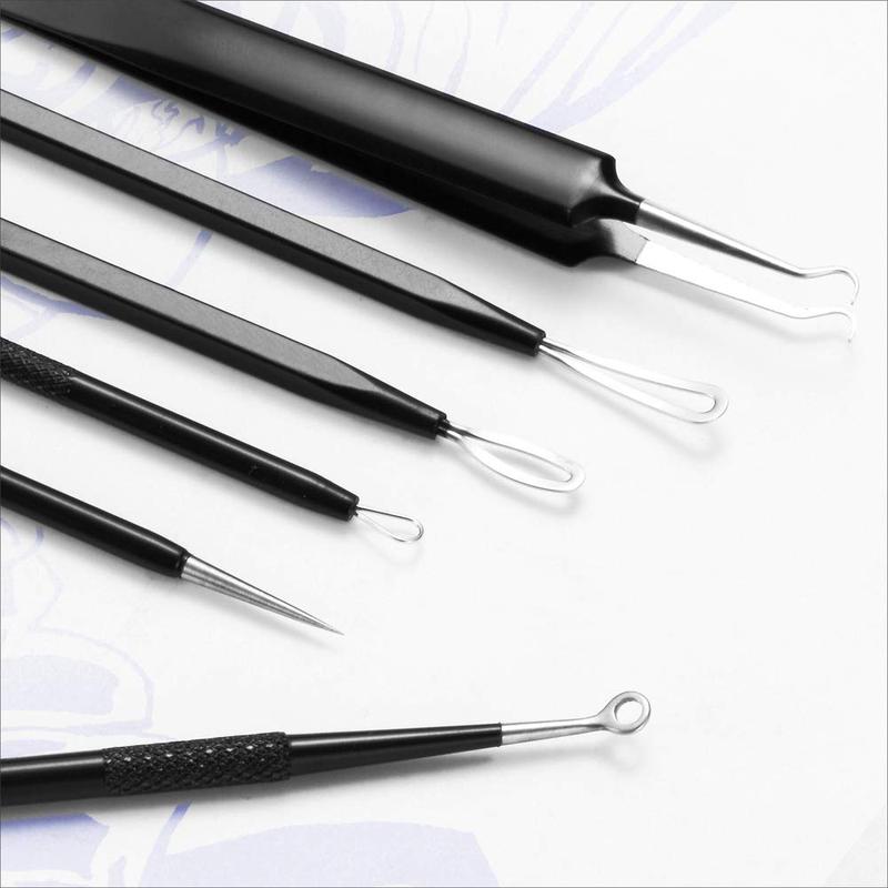 Blackhead Remover Pimple Popper Tool Kit - (6 Piece Kit) - Professional Stainless Pimples Comedone Extractor Removal Tool