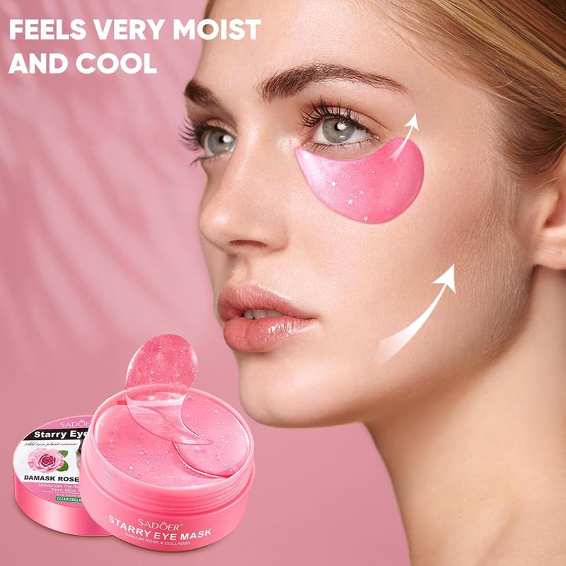 1 Box 2 Boxes, Rose Starry Sky Eye Mask, 60pcs 30Pairs Per Box, Moisturizing And Firming Eye Skin