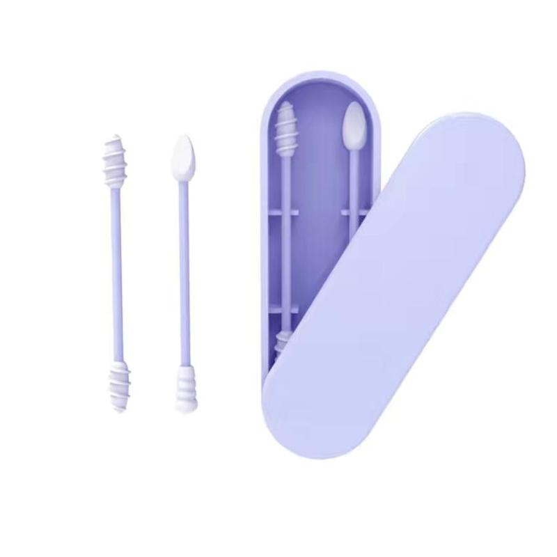 Spiral Design Silicone Ear Wax Cleaner Tool Set, 2pcs Reusable Ear Pick Tool with Storage Box, Beauty & Personal Care Product