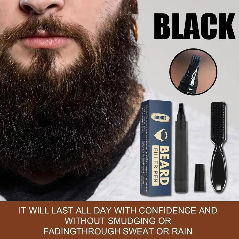 Beard Filler Styling Pen with Brush, 1 Count Beard Strengthening & Thickening Pen with 1 Count Comb Brush, Men's Care Product Kit