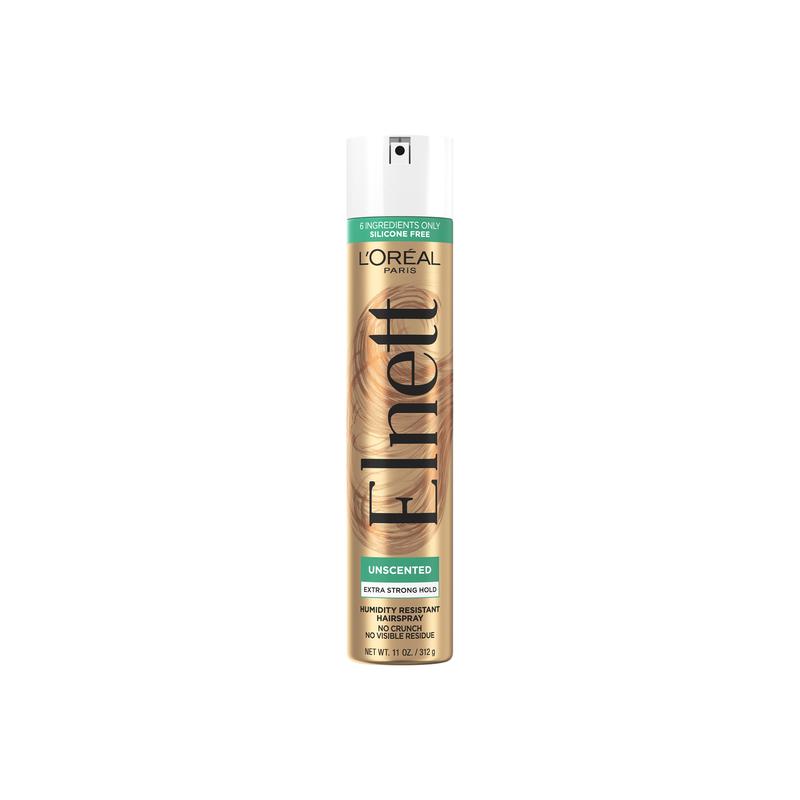 L'Oreal Paris Elnett Satin Extra Strong Hold Hair Spray, Unscented, Long Lasting and Humidity Resistant Hairspray, 11 Oz