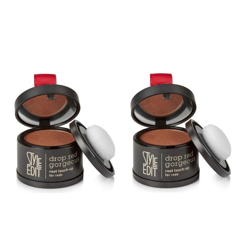 Style Edit Drop Red Root Touch-Up Powder for Gray & Thinning Hair, Temporary Hair Color & Texturizing Powder, Salon-Quality Hairline Coverage - 1 Pack