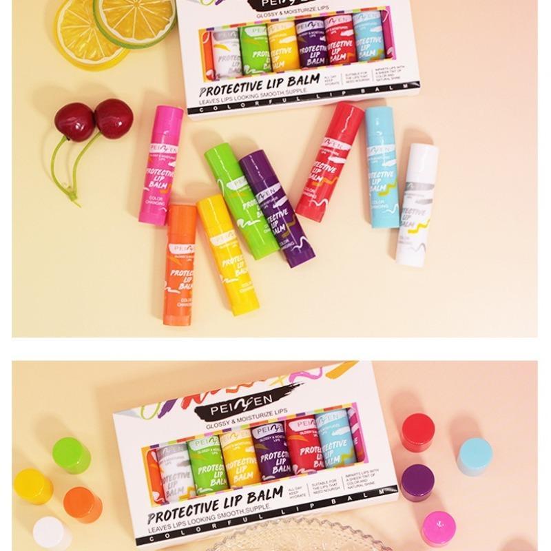 Fruit Flavor Lip Balm, 8 Counts set Moisturizing Lip Balm, Hydrating Lip Moisturizer, Plumping Lipstick for Girls & Women