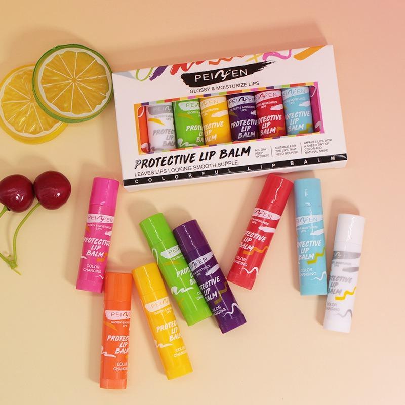 Fruit Flavor Lip Balm, 8 Counts set Moisturizing Lip Balm, Hydrating Lip Moisturizer, Plumping Lipstick for Girls & Women