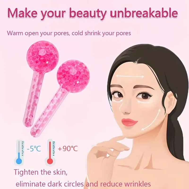 Ice Ball Facial Roller, 2 Counts set Cold & Hot Dual Use Facial Massage Tool, Face Massage Roller, Skincare Tool For Women