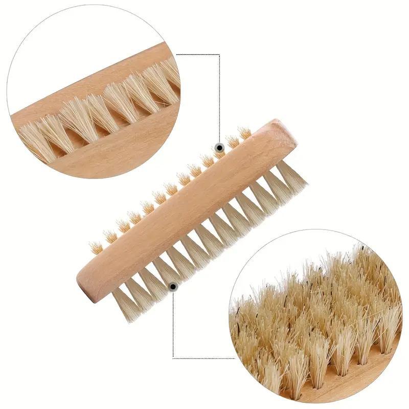 Wooden Nail Brush, 2 Counts Multifunctional Nail Brush for Cleaning Fingernails and Toenails, Strong Cuticle Dust Cleaner, Nail Care Tool for Women & Men