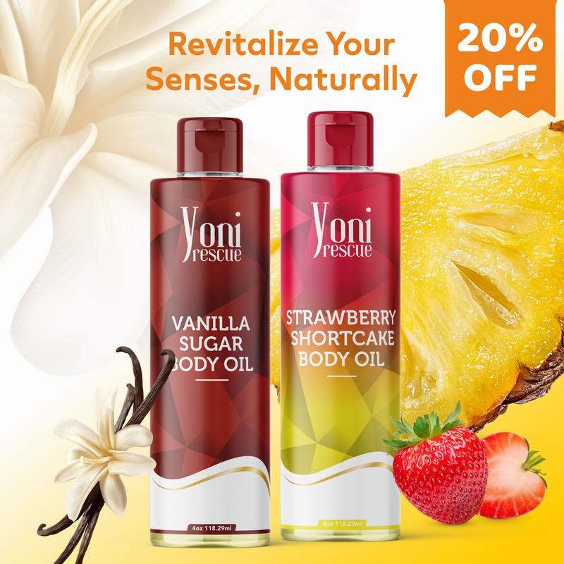 Strawberry Pineapple (4 oz) and Vanilla Sugar(4 oz) Body Oil Bundle , TikTok Best Seller,  20% OFF