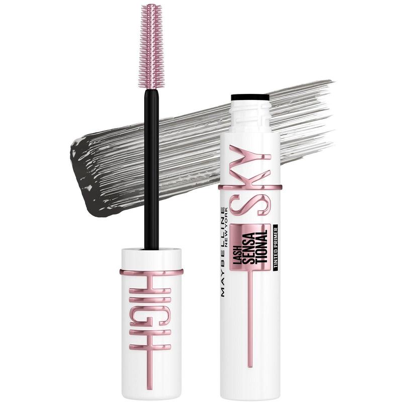 Maybelline Lash Sensational Sky High Serum Infused Lash Primer for Mascara, Lengthening, Thickening, Tinted and Washable Formula, Soft Black