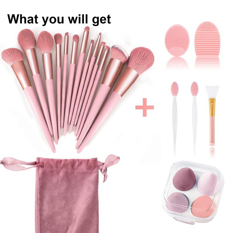 Makeup Brushes 22 Pcs Makeup Kit,Foundation Brush Eyeshadow Brush Make up Brushes Set (Pink, 22 Piece Set Large)