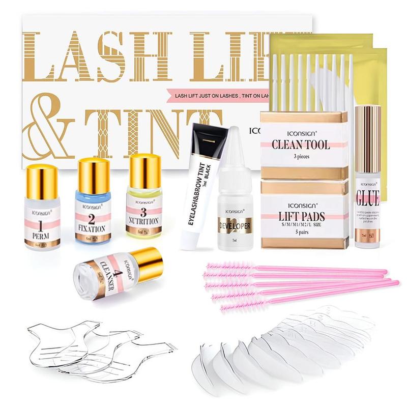 2 in 1 Lash & Brow Lift Kit, 1 Set Professional Eyelash & Eyebrow Perm Kit, Quick Lifting Perming & Coloring Kit with Complete Tools