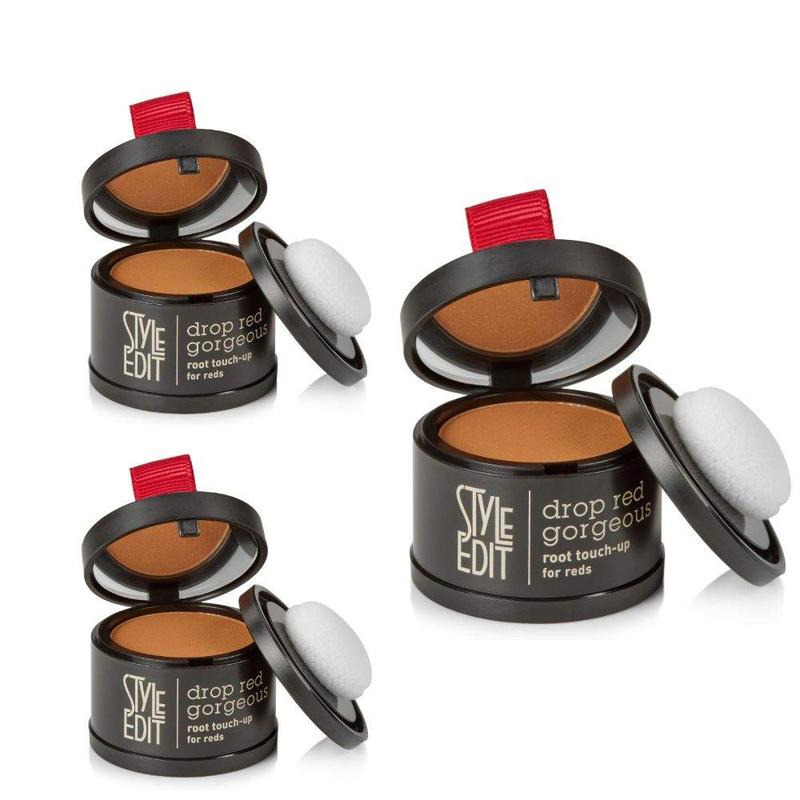 Style Edit Drop Red Root Touch-Up Powder for Gray & Thinning Hair, Temporary Hair Color & Texturizing Powder, Salon-Quality Hairline Coverage - 1 Pack