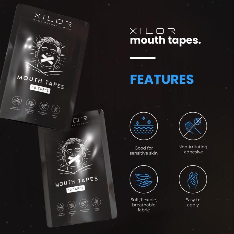 Xilor Mouth Tape - one month supply mouth tape  30 days supply,  Hypoallergenic mouth tape for sleep promotes restful sleep & reduces snoring, Anti-Snoring Oral