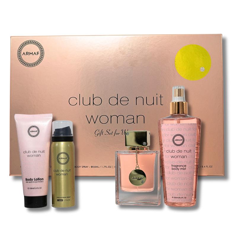 ARMAF CLUB DE NUIT WOMEN 4PC SET PERFUME, LOTION3.4FL.OZ, BODY SPRAY 1.7FL.OZ, BODY MIST 8.4FL.OZ & EDP 3.4 FL.OZ Fragrance Gift