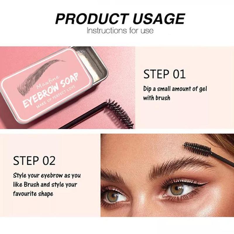 Clear Eyebrow Wax & Eyebrow Brush, Eyebrow Styling Soap with Brush, Long Lasting Eyebrows Styling Wax Brow Setting Gel, Cosmetic Beauty Gift, Christmas Gift