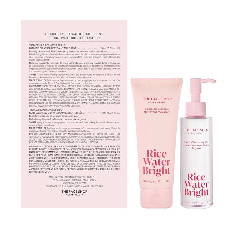 Rice Water Bright Duo Set 2-Step Brightening Cleansing Routine Cleanser Facial Facial Cleansing Foam