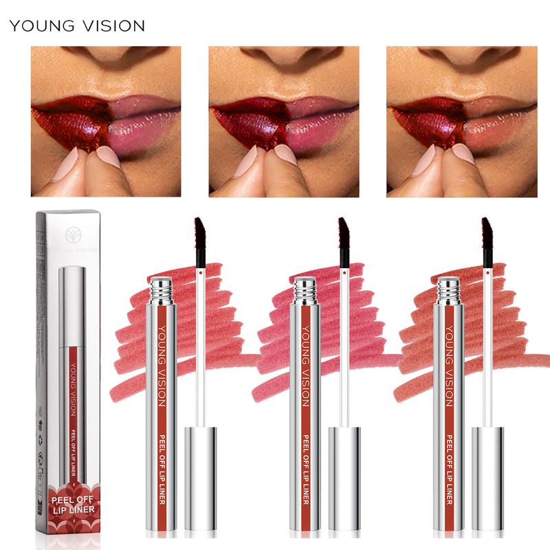 YOUNG VISION 3pcs lip stain peel off lip liner Matte, Smudge-Proof & Long-Lasting | Perfect Lip Definition