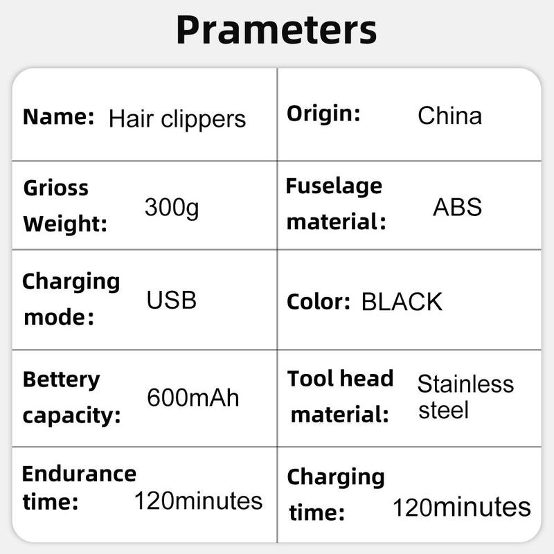 Professional Hair Clipper for Men, 1 Box Rechargeable Cordless Beard Trimmer & Accessories, Barber Clippers for Haircut, Hair Cutting Tool