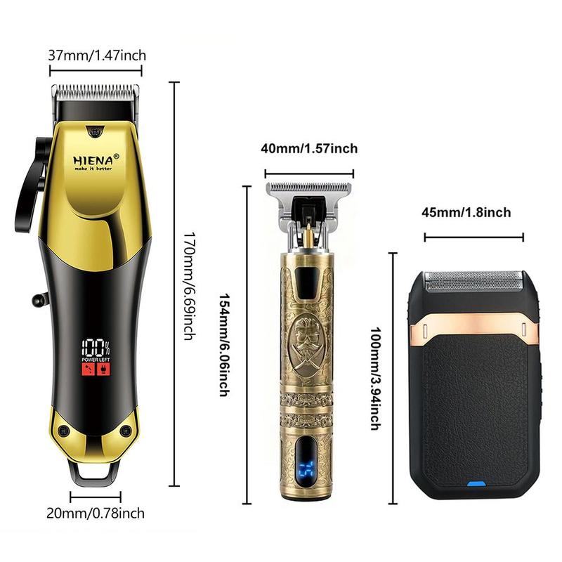 Professional Hair Clipper for Men, 1 Box Rechargeable Cordless Beard Trimmer & Accessories, Barber Clippers for Haircut, Hair Cutting Tool